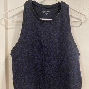 Athleta shanti cropped tank navy leopard medium